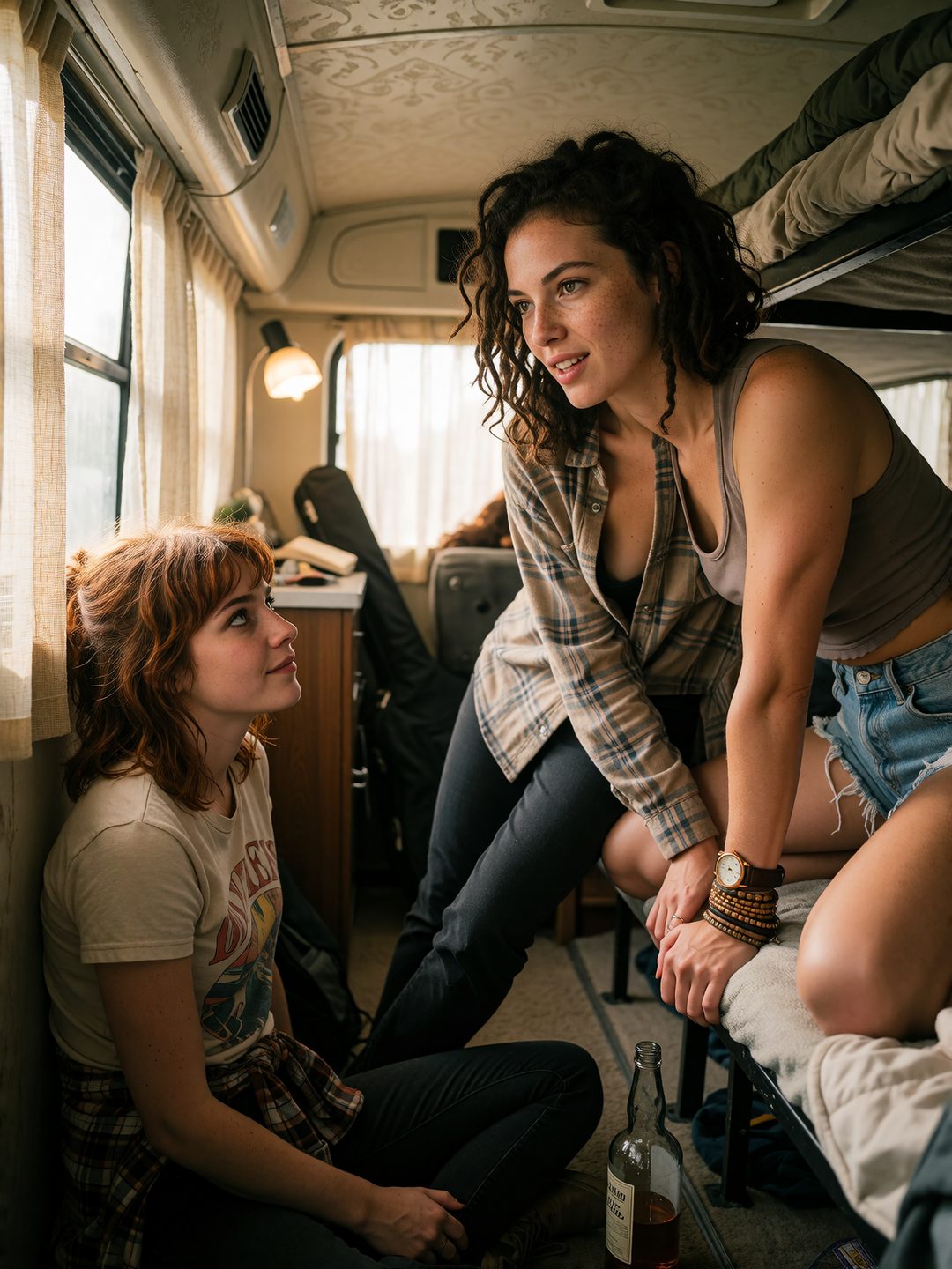 The Tour Bus — Joni, Margot & Dru, Broken Down at Midnight scene cover