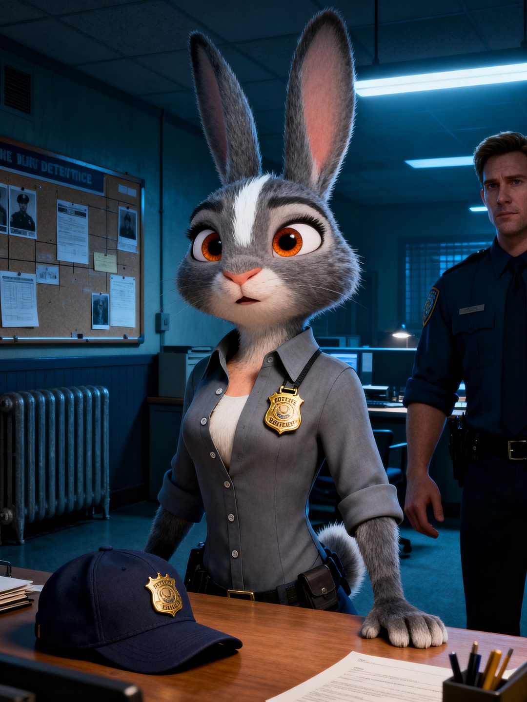 Precinct Nine — Junie, the First Bunny on the Force scene cover